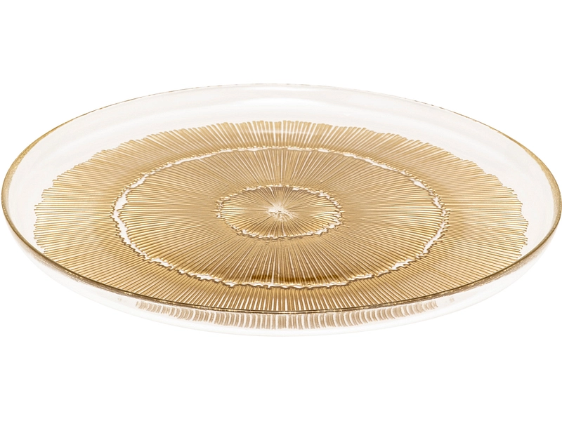 Assiette de présentation ZELIA verre doré