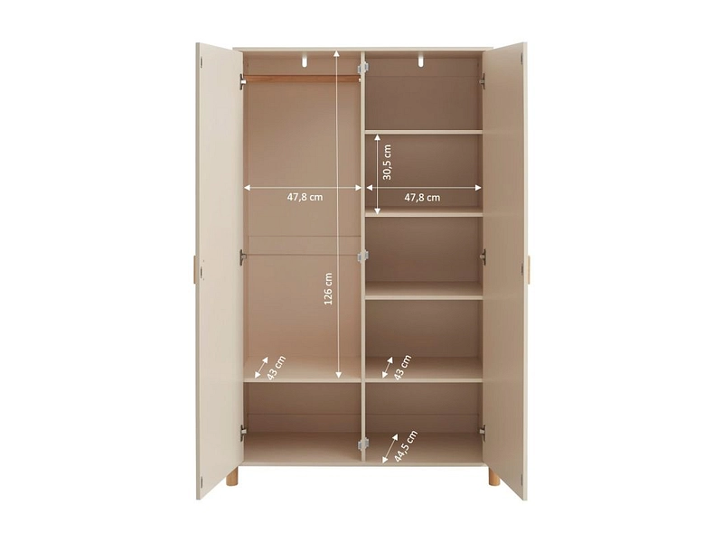 Armoire portes battantes ILIO beige