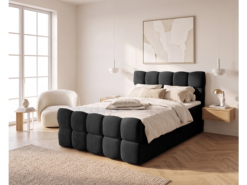 Boxspringbett CAROUGE schwarz