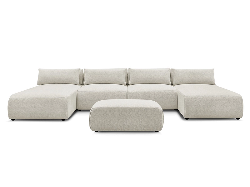 Canapé d'angle panoramique avec pouf BOBOCHIC JANA Canapé d'angle panoramique avec pouf BOBOCHIC JANA