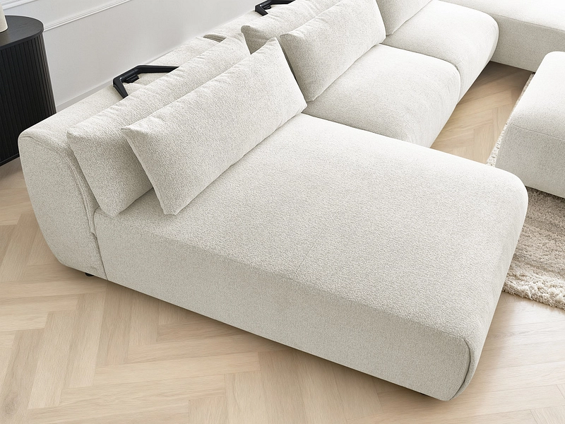 Canapé d'angle panoramique avec pouf BOBOCHIC JANA Canapé d'angle panoramique avec pouf BOBOCHIC JANA