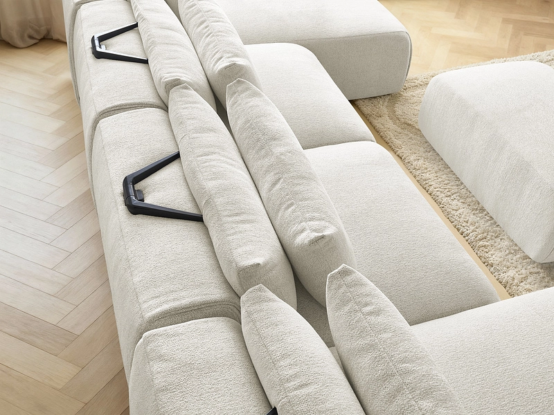 Canapé d'angle panoramique avec pouf BOBOCHIC JANA Canapé d'angle panoramique avec pouf BOBOCHIC JANA