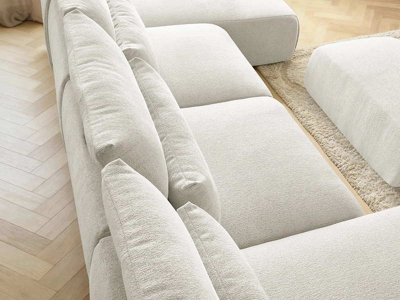 Canapé d'angle panoramique avec pouf BOBOCHIC JANA Canapé d'angle panoramique avec pouf BOBOCHIC JANA