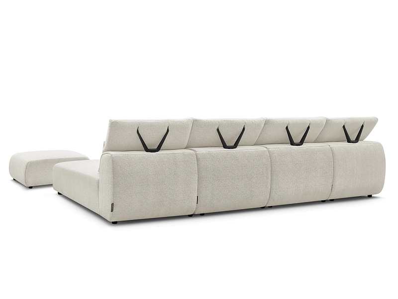 Canapé d'angle panoramique avec pouf BOBOCHIC JANA Canapé d'angle panoramique avec pouf BOBOCHIC JANA