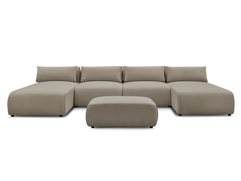 Canapé d'angle panoramique avec pouf BOBOCHIC JANA Canapé d'angle panoramique avec pouf BOBOCHIC JANA