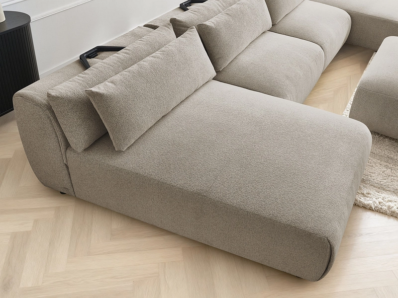 Canapé d'angle panoramique avec pouf BOBOCHIC JANA Canapé d'angle panoramique avec pouf BOBOCHIC JANA