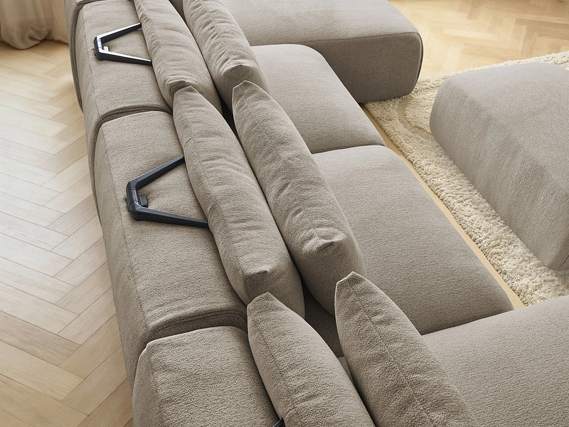 Canapé d'angle panoramique avec pouf BOBOCHIC JANA Canapé d'angle panoramique avec pouf BOBOCHIC JANA