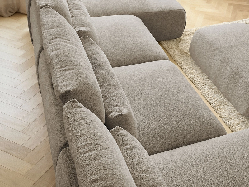 Canapé d'angle panoramique avec pouf BOBOCHIC JANA Canapé d'angle panoramique avec pouf BOBOCHIC JANA