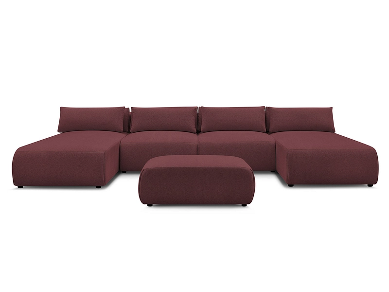 Canapé d'angle panoramique avec pouf BOBOCHIC JANA Canapé d'angle panoramique avec pouf BOBOCHIC JANA
