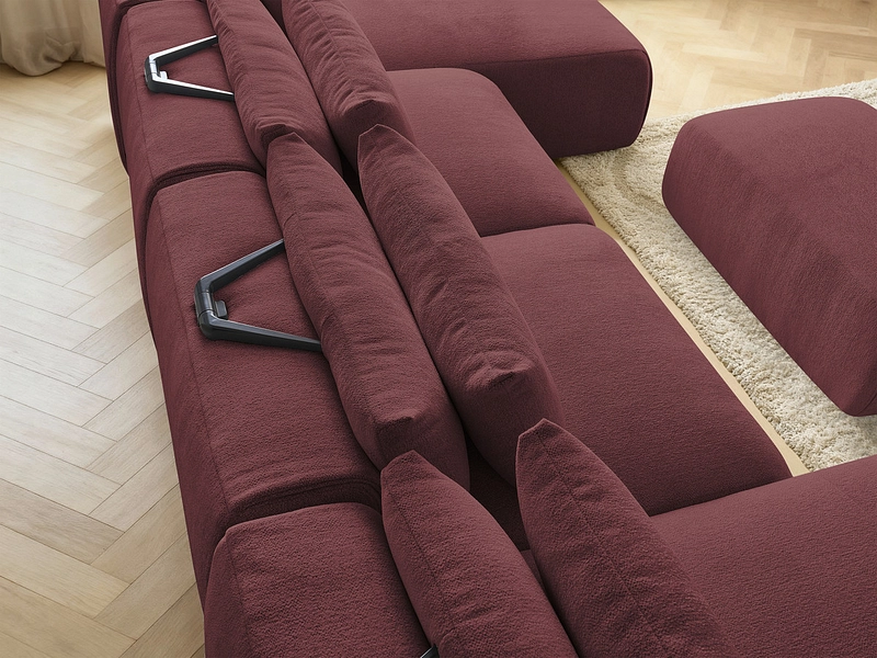 Canapé d'angle panoramique avec pouf BOBOCHIC JANA Canapé d'angle panoramique avec pouf BOBOCHIC JANA