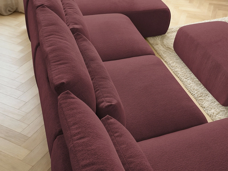 Canapé d'angle panoramique avec pouf BOBOCHIC JANA Canapé d'angle panoramique avec pouf BOBOCHIC JANA
