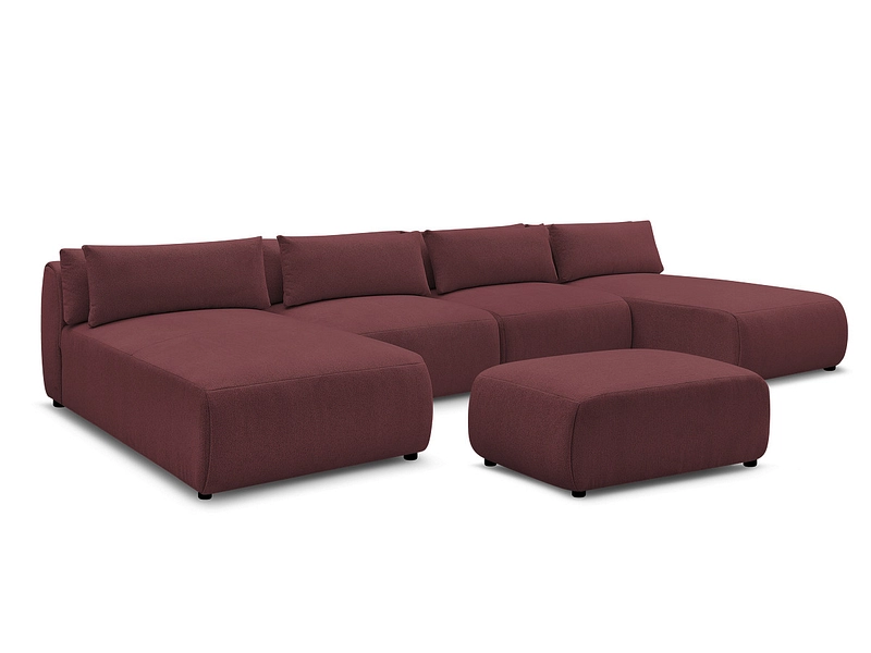 Canapé d'angle panoramique avec pouf BOBOCHIC JANA Canapé d'angle panoramique avec pouf BOBOCHIC JANA