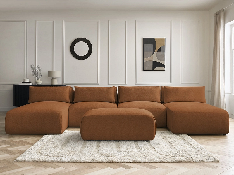 Panorama-Ecksofa mit Hocker BOBOCHIC JANA Panorama-Ecksofa mit Hocker BOBOCHIC JANA