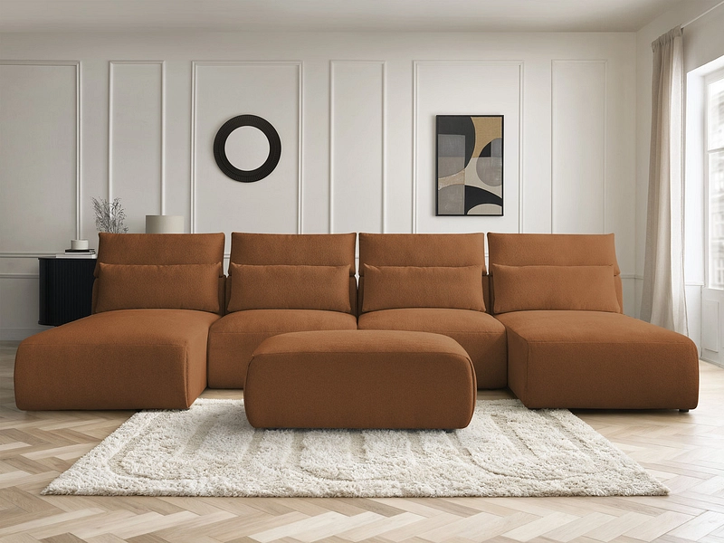 Panorama-Ecksofa mit Hocker BOBOCHIC JANA Panorama-Ecksofa mit Hocker BOBOCHIC JANA