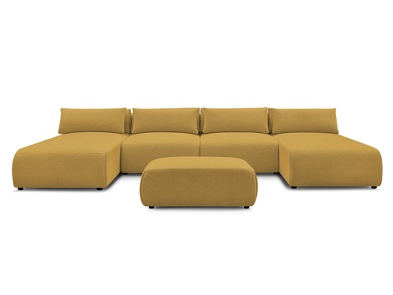 Canapé d'angle panoramique avec pouf BOBOCHIC JANA Canapé d'angle panoramique avec pouf BOBOCHIC JANA