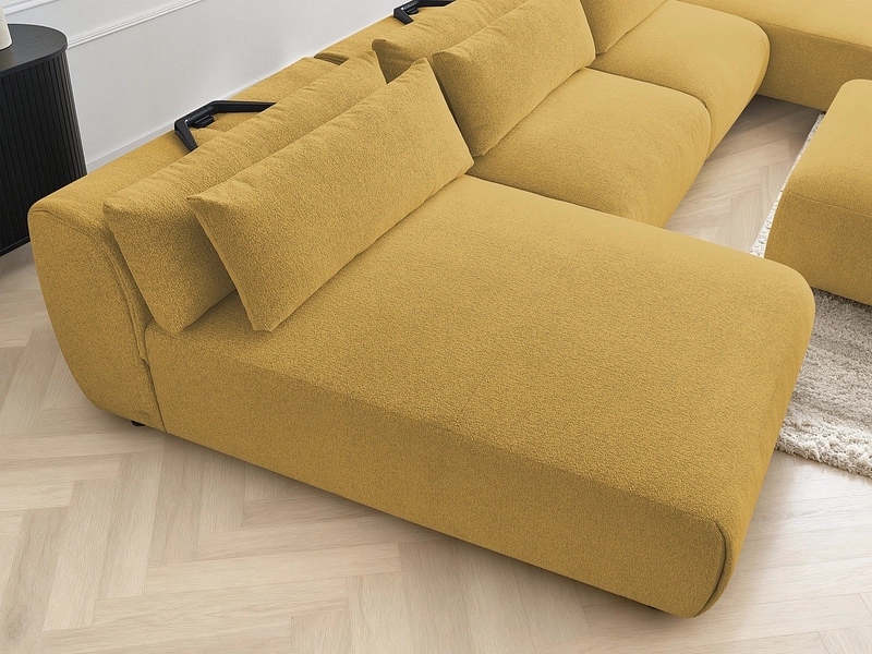 Canapé d'angle panoramique avec pouf BOBOCHIC JANA Canapé d'angle panoramique avec pouf BOBOCHIC JANA