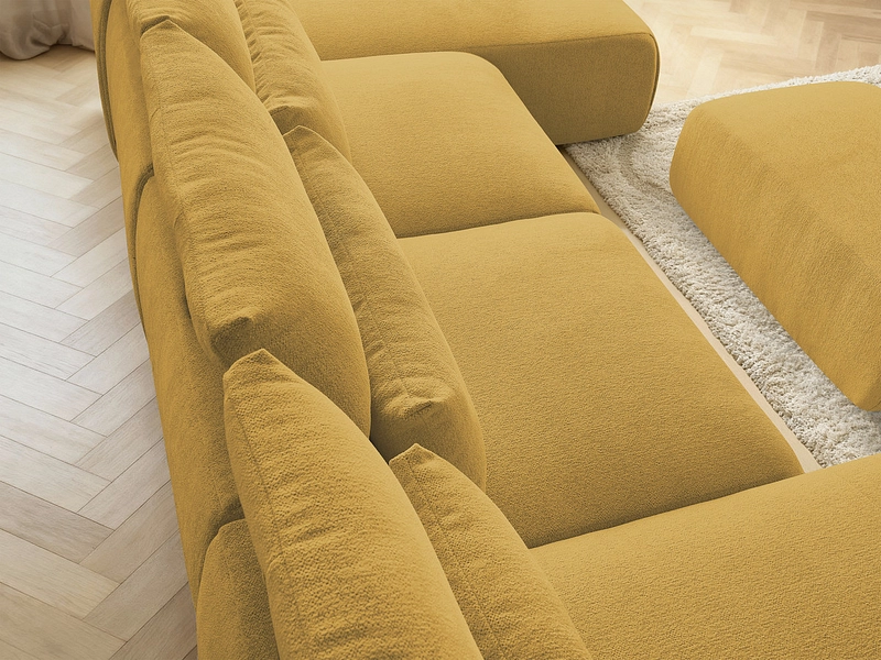 Canapé d'angle panoramique avec pouf BOBOCHIC JANA Canapé d'angle panoramique avec pouf BOBOCHIC JANA