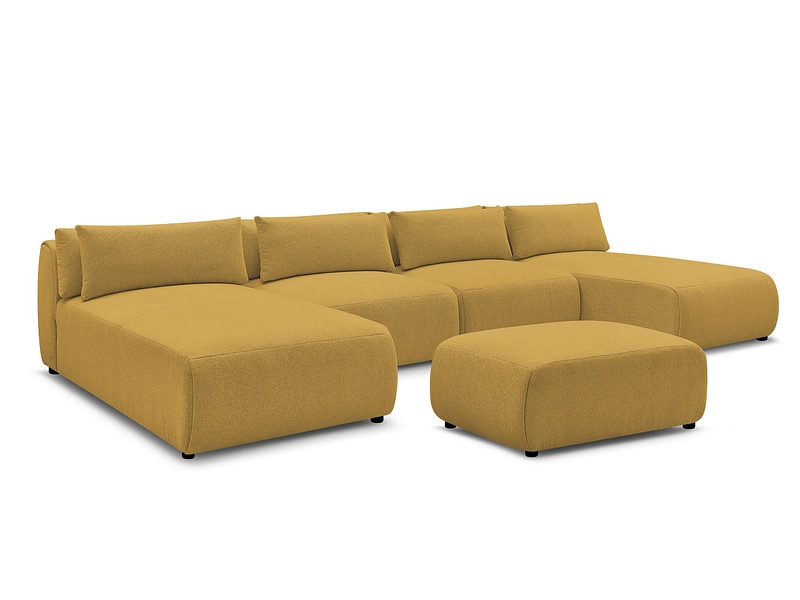 Canapé d'angle panoramique avec pouf BOBOCHIC JANA Canapé d'angle panoramique avec pouf BOBOCHIC JANA