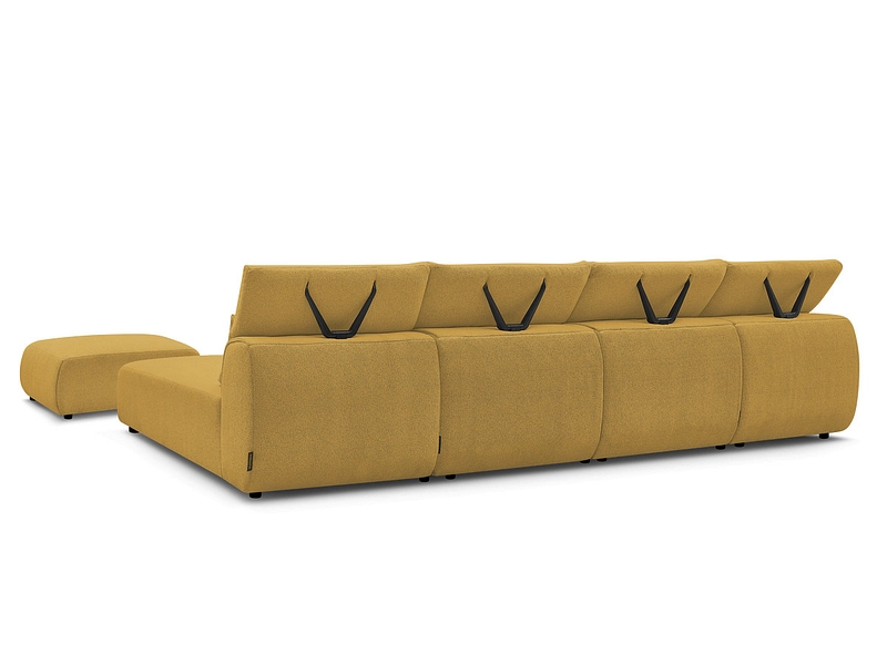 Canapé d'angle panoramique avec pouf BOBOCHIC JANA Canapé d'angle panoramique avec pouf BOBOCHIC JANA