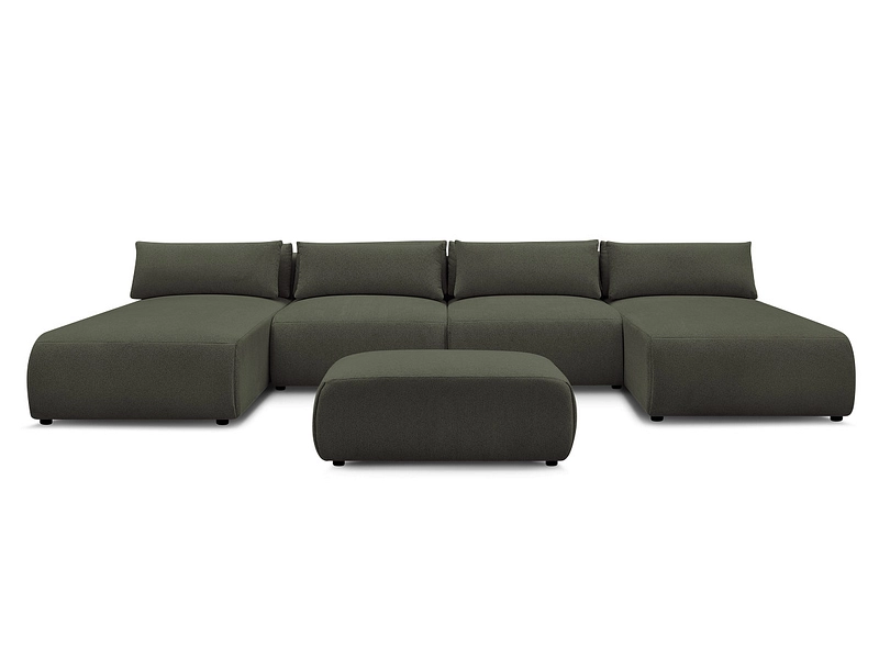 Canapé d'angle panoramique avec pouf BOBOCHIC JANA Canapé d'angle panoramique avec pouf BOBOCHIC JANA