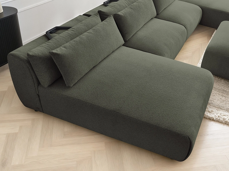 Canapé d'angle panoramique avec pouf BOBOCHIC JANA Canapé d'angle panoramique avec pouf BOBOCHIC JANA