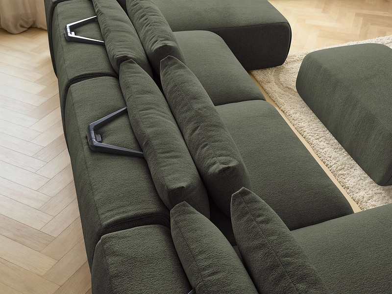 Canapé d'angle panoramique avec pouf BOBOCHIC JANA Canapé d'angle panoramique avec pouf BOBOCHIC JANA