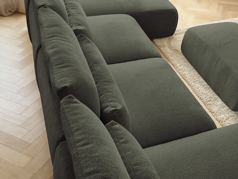 Canapé d'angle panoramique avec pouf BOBOCHIC JANA Canapé d'angle panoramique avec pouf BOBOCHIC JANA