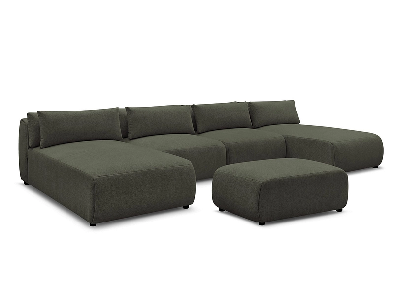 Canapé d'angle panoramique avec pouf BOBOCHIC JANA Canapé d'angle panoramique avec pouf BOBOCHIC JANA
