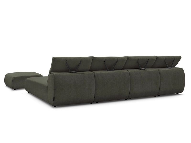 Canapé d'angle panoramique avec pouf BOBOCHIC JANA Canapé d'angle panoramique avec pouf BOBOCHIC JANA