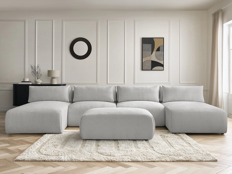 Panorama-Ecksofa mit Hocker BOBOCHIC JANA Panorama-Ecksofa mit Hocker BOBOCHIC JANA