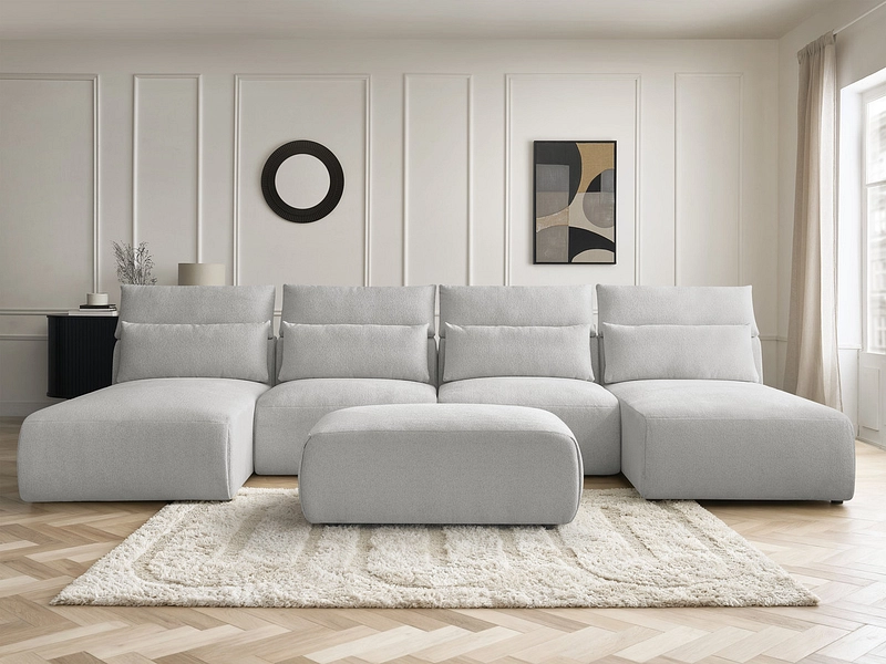 Panorama-Ecksofa mit Hocker BOBOCHIC JANA Panorama-Ecksofa mit Hocker BOBOCHIC JANA