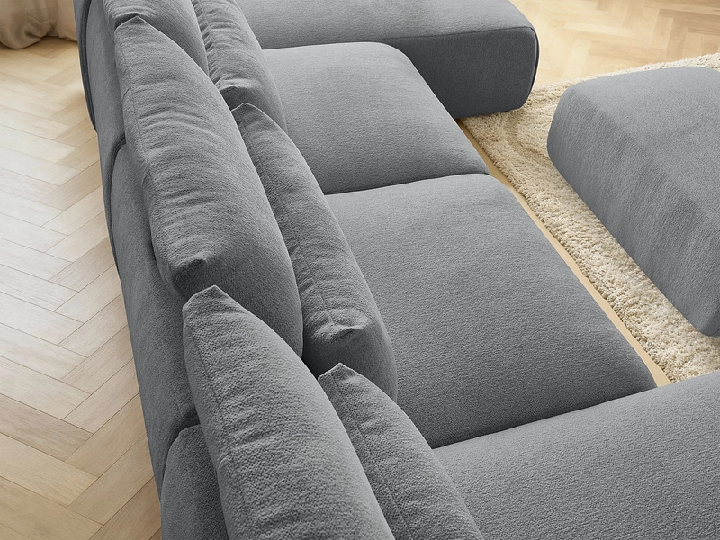 Panorama-Ecksofa mit Hocker BOBOCHIC JANA