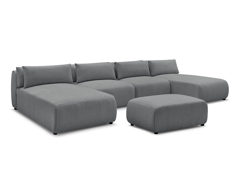 Panorama-Ecksofa mit Hocker BOBOCHIC JANA