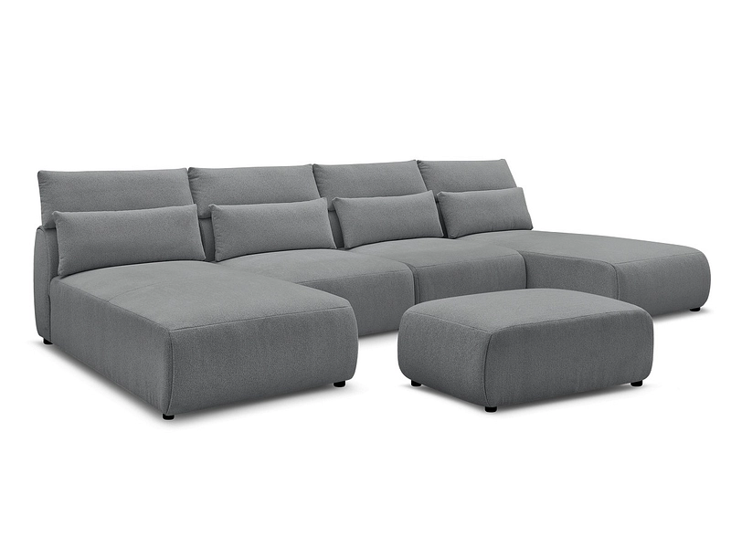 Panorama-Ecksofa mit Hocker BOBOCHIC JANA