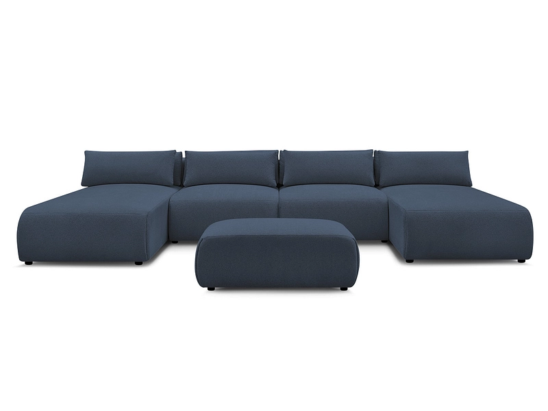 Canapé d'angle panoramique avec pouf BOBOCHIC JANA Canapé d'angle panoramique avec pouf BOBOCHIC JANA