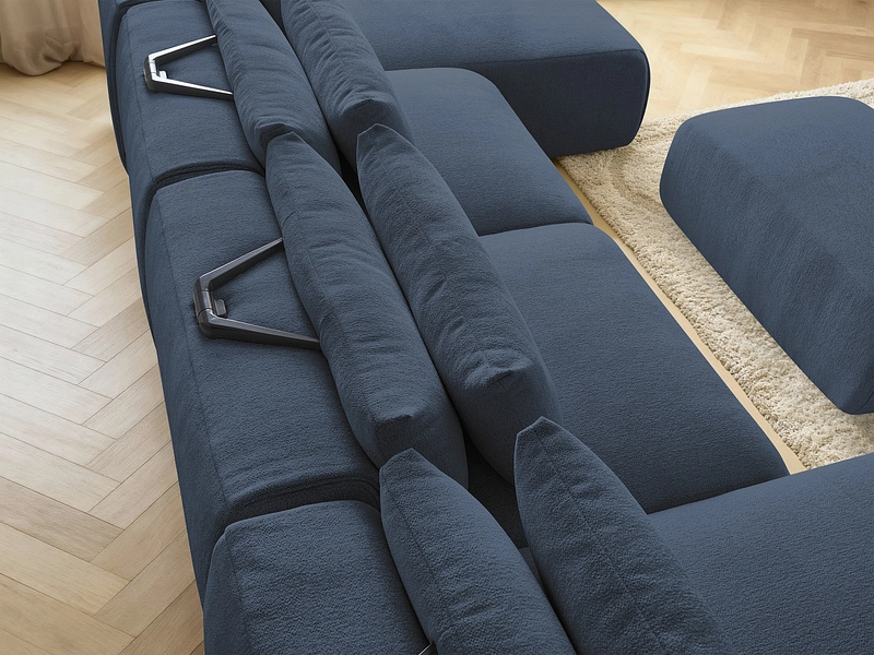 Canapé d'angle panoramique avec pouf BOBOCHIC JANA Canapé d'angle panoramique avec pouf BOBOCHIC JANA