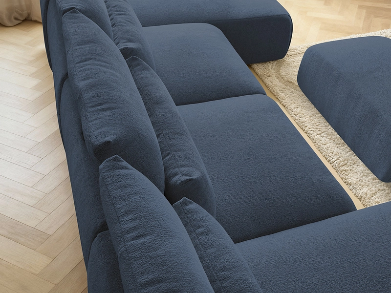 Canapé d'angle panoramique avec pouf BOBOCHIC JANA Canapé d'angle panoramique avec pouf BOBOCHIC JANA