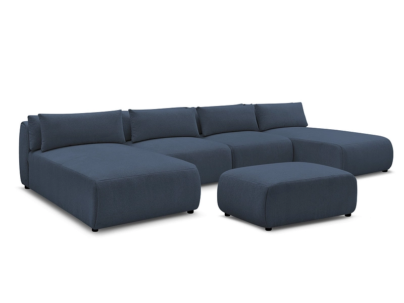 Canapé d'angle panoramique avec pouf BOBOCHIC JANA Canapé d'angle panoramique avec pouf BOBOCHIC JANA