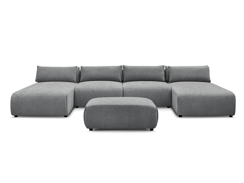 Canapé d'angle panoramique avec pouf BOBOCHIC JANA Canapé d'angle panoramique avec pouf BOBOCHIC JANA