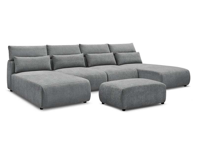 Canapé d'angle panoramique avec pouf BOBOCHIC JANA Canapé d'angle panoramique avec pouf BOBOCHIC JANA