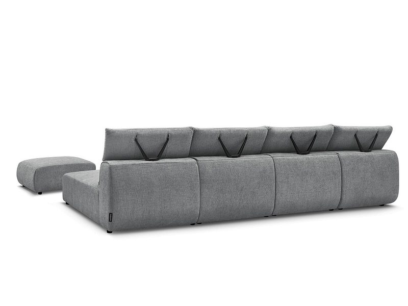 Canapé d'angle panoramique avec pouf BOBOCHIC JANA Canapé d'angle panoramique avec pouf BOBOCHIC JANA