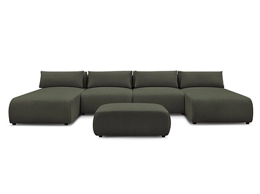 Canapé d'angle panoramique avec pouf BOBOCHIC JANA Canapé d'angle panoramique avec pouf BOBOCHIC JANA