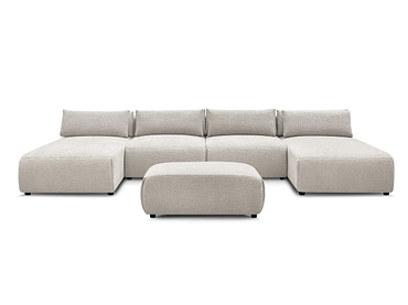 Canapé d'angle panoramique avec pouf BOBOCHIC JANA Canapé d'angle panoramique avec pouf BOBOCHIC JANA