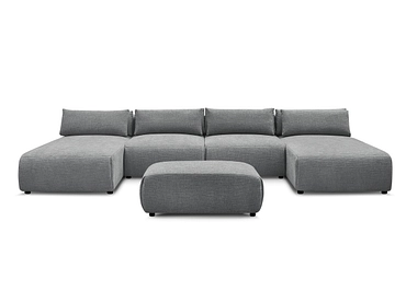 Canapé d'angle panoramique avec pouf BOBOCHIC JANA