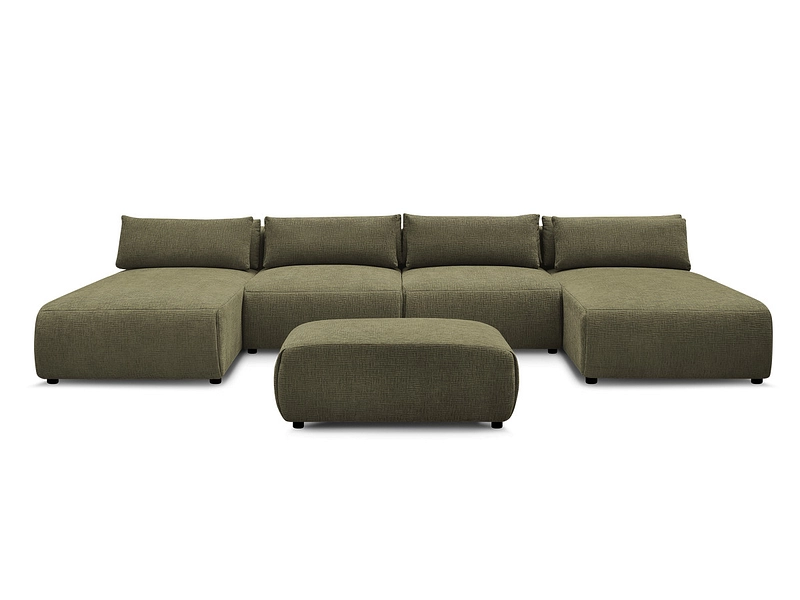 Canapé d'angle panoramique avec pouf BOBOCHIC JANA Canapé d'angle panoramique avec pouf BOBOCHIC JANA