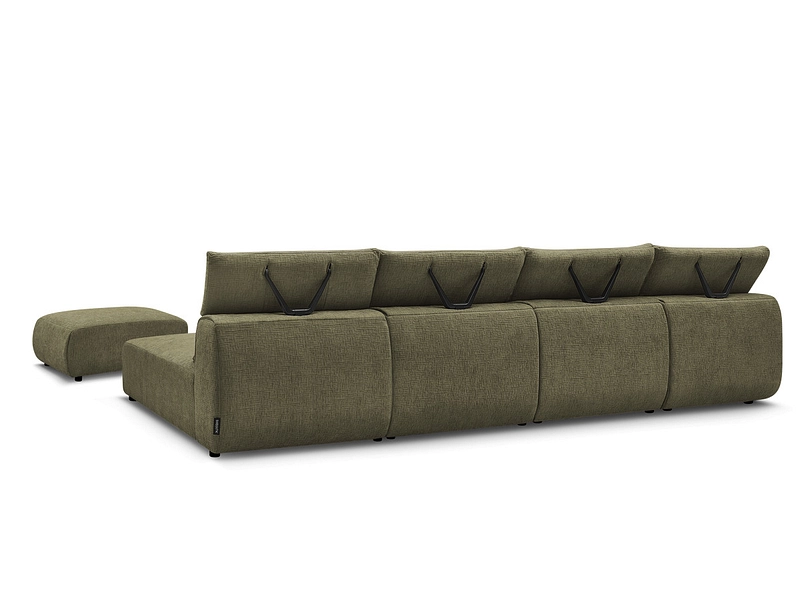Canapé d'angle panoramique avec pouf BOBOCHIC JANA Canapé d'angle panoramique avec pouf BOBOCHIC JANA
