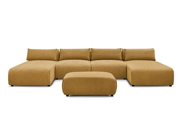 Canapé d'angle panoramique avec pouf BOBOCHIC JANA Canapé d'angle panoramique avec pouf BOBOCHIC JANA