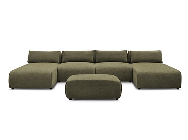 Canapé d'angle panoramique avec pouf BOBOCHIC JANA Canapé d'angle panoramique avec pouf BOBOCHIC JANA
