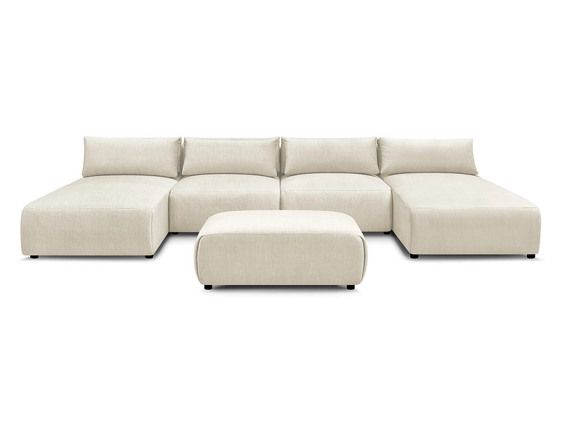 Canapé d'angle panoramique avec pouf BOBOCHIC JANA Canapé d'angle panoramique avec pouf BOBOCHIC JANA