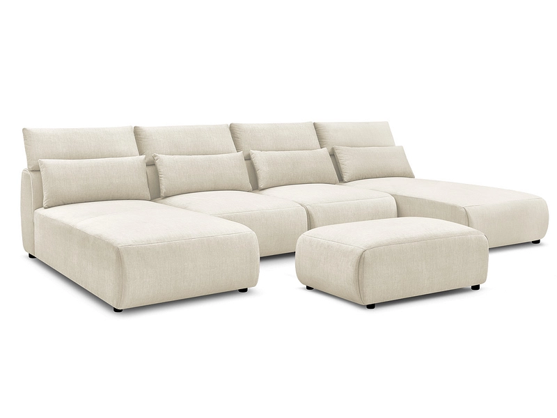 Canapé d'angle panoramique avec pouf BOBOCHIC JANA Canapé d'angle panoramique avec pouf BOBOCHIC JANA